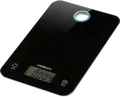 Cantar electronic de bucatarie Ardesto SCK-839B, platforma din sticla temperata, capacitate 5kg, precizie 1g, functie tara, afisaj digital, negru