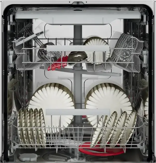 AEG NG62IC20SK Series 6000 Fully Built-in Dishwasher, 14 Place Settings, Energy Class C, AirDry, SatelliteClean, 8 Programs, 60cm, Black