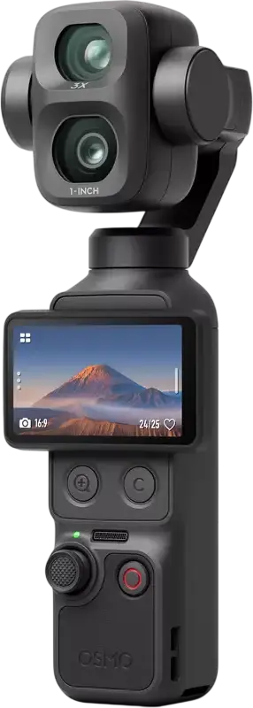 DJI Osmo Pocket 4P Standard Combo Action Camera with 1-inch CMOS Sensor, 8K Resolution, 3x Zoom Dual Lens, 4K 120fps, 2-inch OLED Touchscreen, Black