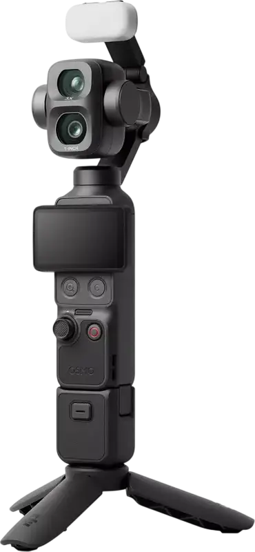 DJI Osmo Pocket 4P Standard Combo Action Camera with 1-inch CMOS Sensor, 8K Resolution, 3x Zoom Dual Lens, 4K 120fps, 2-inch OLED Touchscreen, Black