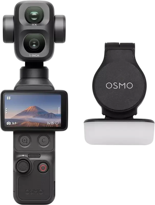 DJI Osmo Pocket 4P Standard Combo Action Camera with 1-inch CMOS Sensor, 8K Resolution, 3x Zoom Dual Lens, 4K 120fps, 2-inch OLED Touchscreen, Black