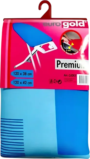 Husa masa calcata Eurogold Premium DC42F3, 120x38-42 cm, Grosime Padding 3mm, Albastru