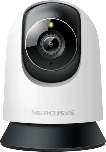 Mercusys MC210 Indoor Pan/Tilt Wi-Fi Security Camera, 3MP 2K Resolution, 360° View, Night Vision, Two-Way Audio, Motion & Person Detection, White