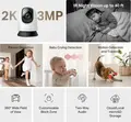 Mercusys MC210 Indoor Pan/Tilt Wi-Fi Security Camera, 3MP 2K Resolution, 360° View, Night Vision, Two-Way Audio, Motion & Person Detection, White