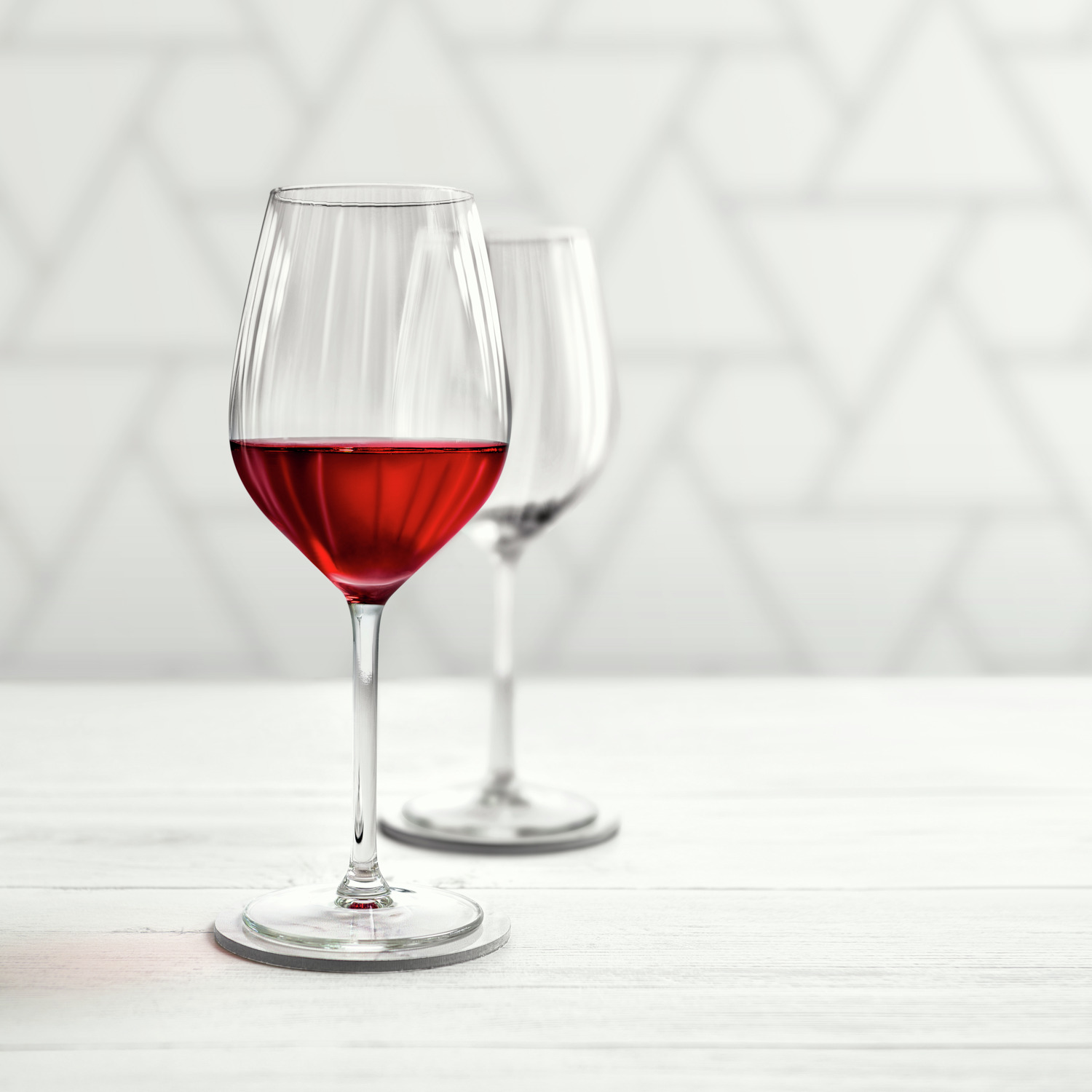 Set de 6 pahare pentru vin rosu Royal Leerdam Adora, 500 ml, sticla transparenta cu caneluri verticale, inaltime 23.1 cm, calitate profesionala HoReCa