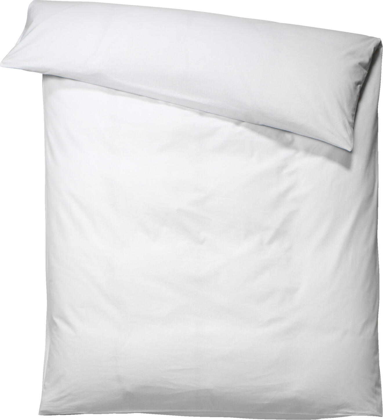 Set de 6 piese Husa pentru Pătură PULSIVA Linon, 100% Bumbac, 160x210 cm, Alb Pur, 120 TC, 140 g/m², Închidere Hotel, OEKO TEX Standard 100