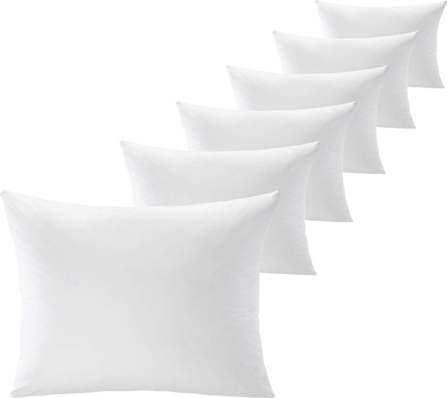 Huse Perna PULSIVA Linon, Set de 6 piese, 100% Bumbac, 50x70 cm, Alb, Închidere Hotel, OEKO-TEX Standard 100, 120 TC, Respirabile, Spălabile la 95°C