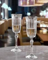 Set de 4 pahare de sampanie Pasabahce Joy, 175ml, sticla transparenta cu rigoare, rezistente la spalare cu masina, pentru Horeca