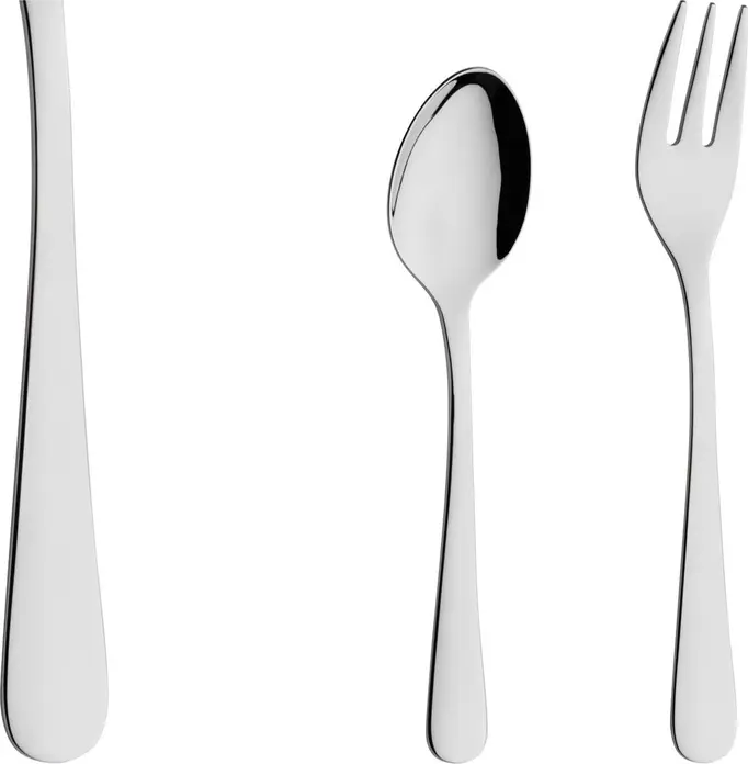 Pulsiva Ancona 2-Piece Sample Cutlery Set, 18/10 Stainless Steel, Mirror Polished, Silver, Dishwasher Safe