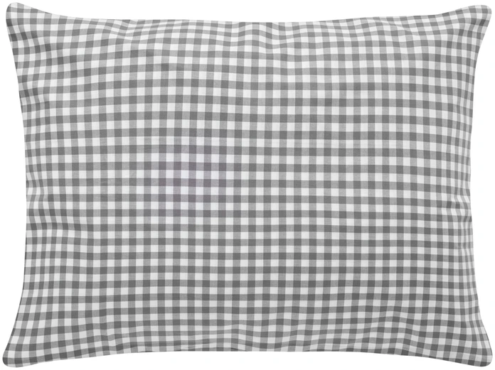 LUSINI Solutions GmbH Tux Pillow Cover, 100% Cotton Renforce, 50 x 70 cm, Grey Plaid, Hotel Closure, OEKO-TEX Standard 100, Mercerized