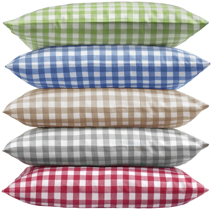 LUSINI Solutions GmbH Tux Pillow Cover, 100% Mercerized Cotton Renforce, 60x80 cm, Sand Beige Plaid, Hotel Closure, OEKO-TEX Standard 100