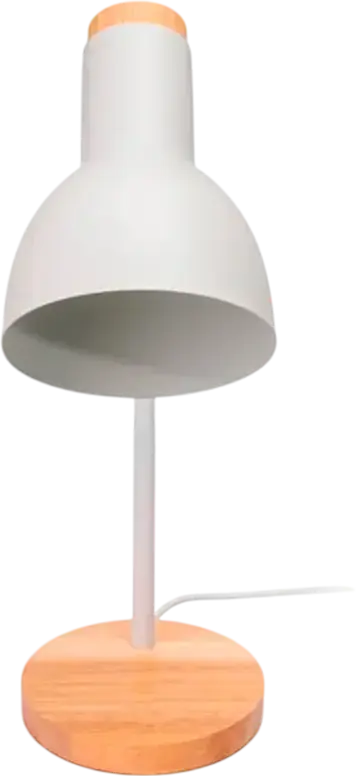 Platinet PDL333 Desk Lamp, E27 Socket, 40W Max, Metal and Natural Wood, White CRI, 420x150x150 mm
