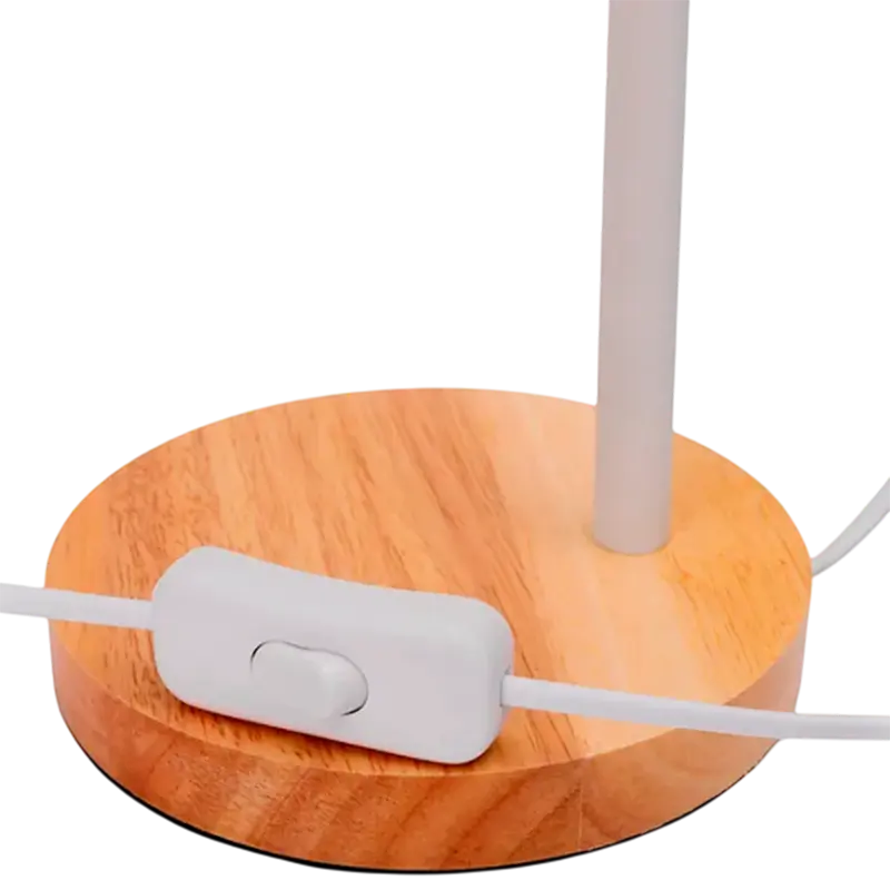 Platinet PDL333 Desk Lamp, E27 Socket, 40W Max, Metal and Natural Wood, White CRI, 420x150x150 mm