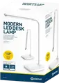 Platinet PDL6728 LED Desk Lamp, 18 LEDs, 4W, 200 Lm, 2400 mAh Battery, USB Power, Touch Control, Adjustable Brightness and Angle, White ABS Plastic