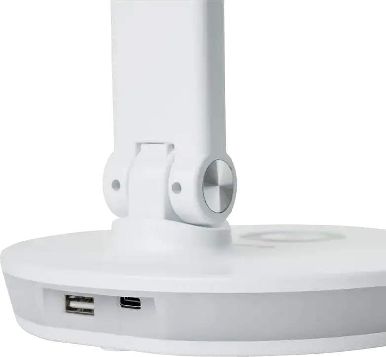 Platinet PDL400RGB LED Desk Lamp, 12W, 500 Lm, 2800-6000K Adjustable Color Temperature, RGB Lighting Ring, Integrated USB Port, White ABS Plastic