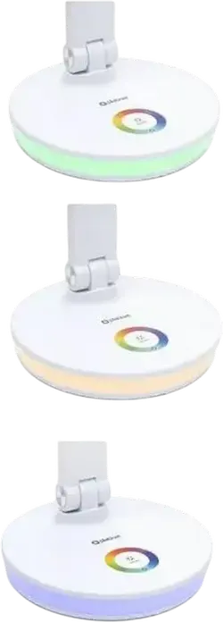 Platinet PDL400RGB LED Desk Lamp, 12W, 500 Lm, 2800-6000K Adjustable Color Temperature, RGB Lighting Ring, Integrated USB Port, White ABS Plastic