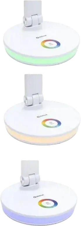 Platinet PDL400RGB LED Desk Lamp, 12W, 500 Lm, 2800-6000K Adjustable Color Temperature, RGB Lighting Ring, Integrated USB Port, White ABS Plastic