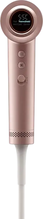 Philips BHD837/10 Hair Dryer, 1400W, ThermoShield Technology, Digital Temperature Display, Ionization, 7 Temp Settings, Pink, with Diffuser and Concentrator