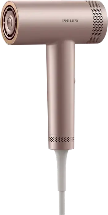 Philips BHD837/10 Hair Dryer, 1400W, ThermoShield Technology, Digital Temperature Display, Ionization, 7 Temp Settings, Pink, with Diffuser and Concentrator