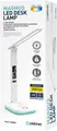 Lampa de birou LED Platinet PDL711RGB, 6W, 300 Lm, 3 Nivele Luminozitate, 3000K-6500K, Pad Incarcare Wireless, Lumina Ambientala RGB, Display Digital, Alb