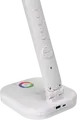 Lampa de birou LED Platinet PDL711RGB, 6W, 300 Lm, 3 Nivele Luminozitate, 3000K-6500K, Pad Incarcare Wireless, Lumina Ambientala RGB, Display Digital, Alb