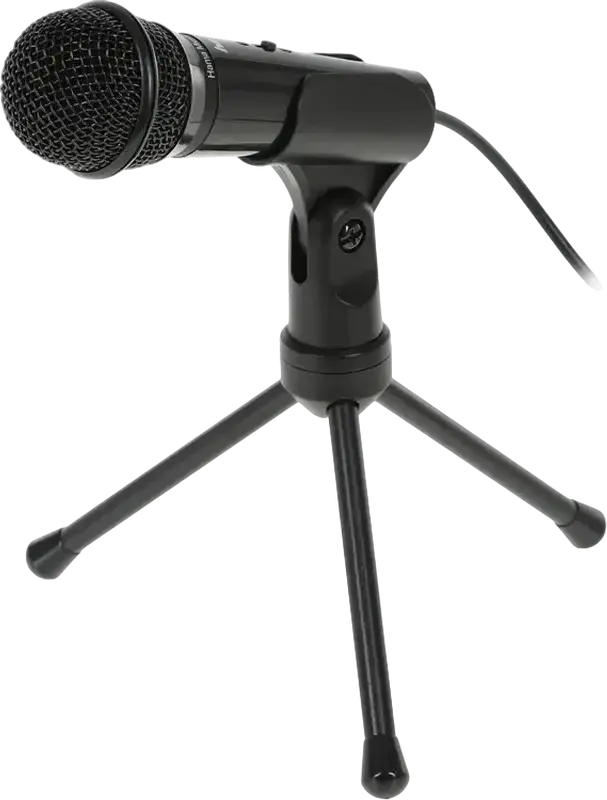 Microfon de Masa Condensator Hama MIC-P35 Allround, Conectare cu Fir 3.5 mm Mini-jack, Cablu 2.5 m, Comutator On/Off Integrat si Stativ Trepied
