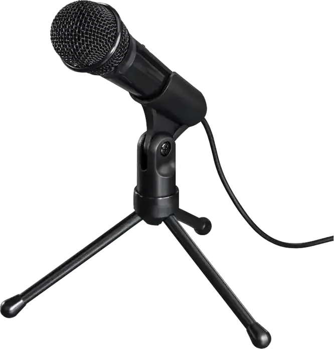 Microfon de Masa Condensator Hama MIC-P35 Allround, Conectare cu Fir 3.5 mm Mini-jack, Cablu 2.5 m, Comutator On/Off Integrat si Stativ Trepied