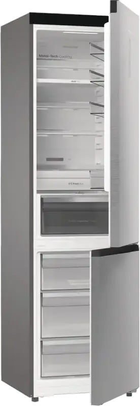 Frigider Hisense RB5P410SACC cu Congelator Jos, Volum Total 413L, Oțel Inoxidabil Gri, Clasa Energetică C, Control Smart ConnectLife, Tehnologie Inverter