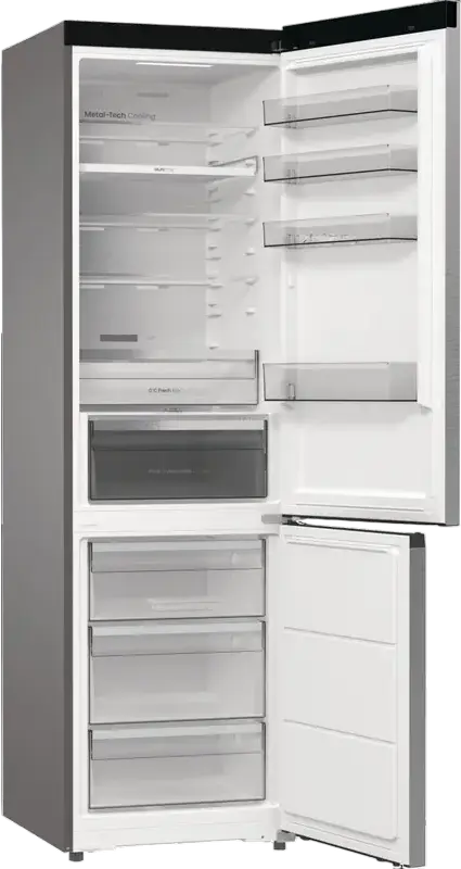 Frigider Hisense RB5P410SACC cu Congelator Jos, Volum Total 413L, Oțel Inoxidabil Gri, Clasa Energetică C, Control Smart ConnectLife, Tehnologie Inverter