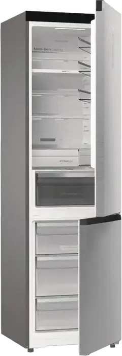Frigider Hisense RB5P410SACC cu Congelator Jos, Volum Total 413L, Oțel Inoxidabil Gri, Clasa Energetică C, Control Smart ConnectLife, Tehnologie Inverter