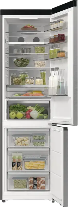 Frigider Hisense RB5P410SACC cu Congelator Jos, Volum Total 413L, Oțel Inoxidabil Gri, Clasa Energetică C, Control Smart ConnectLife, Tehnologie Inverter