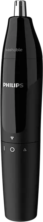 Триммер для носа и ушей Philips NT1620/15 для мужчин, питание от батарейки AA, моющиеся насадки, черный