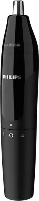 Триммер для носа и ушей Philips NT1620/15 для мужчин, питание от батарейки AA, моющиеся насадки, черный