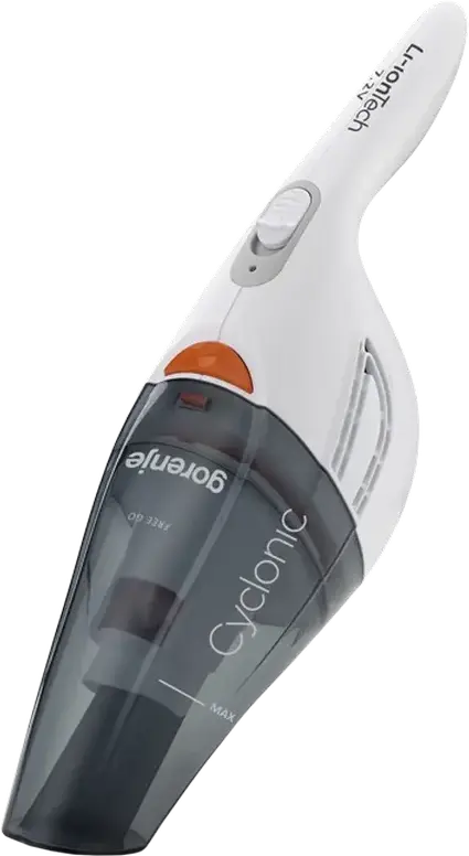 Gorenje MVC72FW Handheld Vacuum Cleaner, 55W, 7.2V Li-Ion Battery, HEPA Filter, Wet and Dry Cleaning, 0.4L Container, White, Set of 4 Accessories