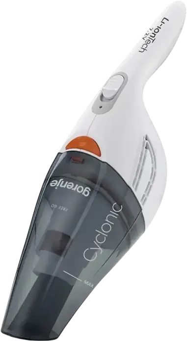 Gorenje MVC72FW Handheld Vacuum Cleaner, 55W, 7.2V Li-Ion Battery, HEPA Filter, Wet and Dry Cleaning, 0.4L Container, White, Set of 4 Accessories