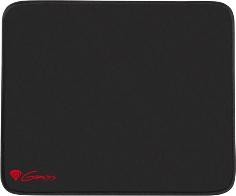 Pad mouse Genesis Carbon 500 S Logo, 250 x 210 mm, Suprafata Textila Neagra, Baza Anti-alunecare din Cauciuc Natural, Margini Cusute, Design Carbon