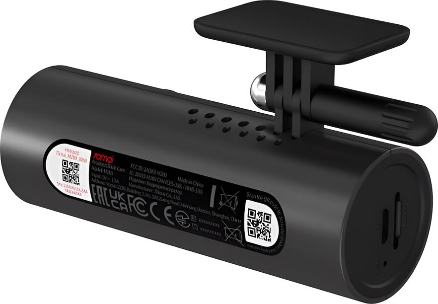 70Mai M200 Dash Cam, Full HD 1080P Resolution, 130 Degree Wide Angle, f/1.8 Aperture, G-Sensor, Loop Recording, Wi-Fi, Black