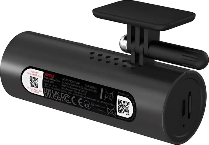 70Mai M200 Dash Cam, Full HD 1080P Resolution, 130 Degree Wide Angle, f/1.8 Aperture, G-Sensor, Loop Recording, Wi-Fi, Black