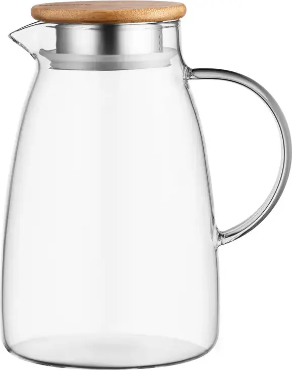 Presa franceza pentru cafea Ardesto AR2615ST, 1.5L din sticla borosilicate rezistenta la caldura, cu capac de lemn si accente din otel inoxidabil, Graphite