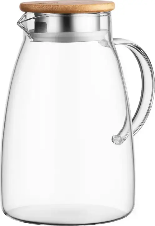 Presa franceza pentru cafea Ardesto AR2615ST, 1.5L din sticla borosilicate rezistenta la caldura, cu capac de lemn si accente din otel inoxidabil, Graphite