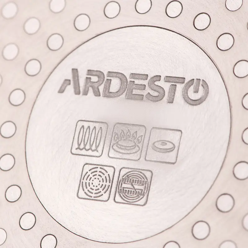 Глубокая сковорода Ardesto AR1926GMG Gemini Gourmet Andria 26 см, алюминий с антипригарным покрытием PFLUON, стеклянная крышка, для индукции, черная