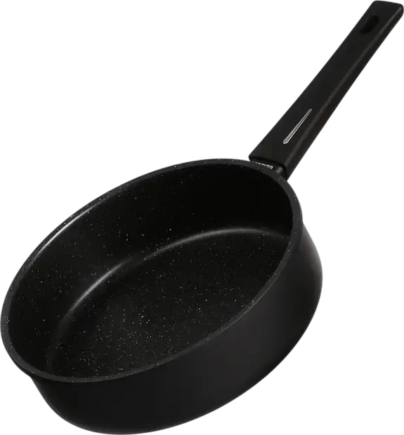 Глубокая сковорода Ardesto AR1926GMG Gemini Gourmet Andria 26 см, алюминий с антипригарным покрытием PFLUON, стеклянная крышка, для индукции, черная