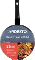 Глубокая сковорода Ardesto AR1926GMG Gemini Gourmet Andria 26 см, алюминий с антипригарным покрытием PFLUON, стеклянная крышка, для индукции, черная