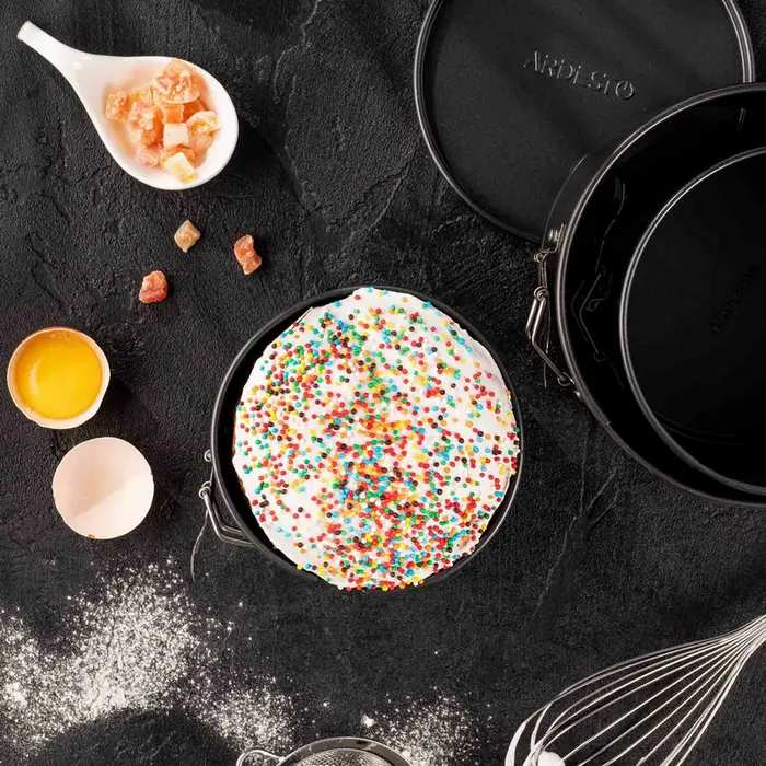 Tava de copt detașabilă Ardesto AR2506G Gemini pentru Pască și Cupcake, Oțel Carbon, Rotundă, Diametru 14 cm, Înălțime 12 cm, Negru, Set de 1 piesă