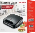 Сэндвичница Ardesto SM-H110BSN, 700-800 Вт, антипригарные пластины 23x13 см, на 4 порции, защита от перегрева, замок на ручке, черный