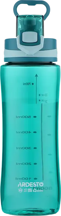 Sticla de apa Ardesto Flacon Purity AR2280PB, 800ml, Plastic Transparent fara BPA, Capac Flip-top cu Buton de Blocare si Bucla de Transport