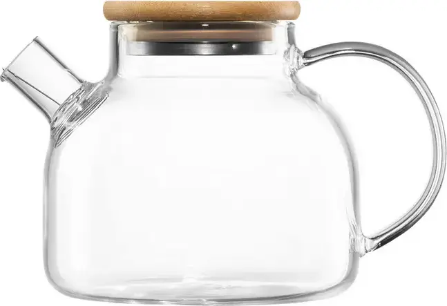 Ardesto Gemini AR3006GBM Glass Teapot with Metal Infuser and Bamboo Lid, 0.6L, Transparent