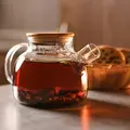 Ardesto Gemini AR3006GBM Glass Teapot with Metal Infuser and Bamboo Lid, 0.6L, Transparent