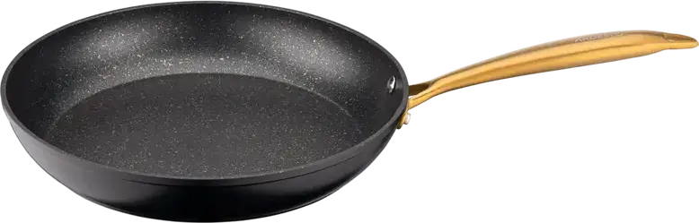 Tiga pentru clape Ardesto AR1928BM Black Mars Sparkle, Aluminiu Non-Stick, 28 cm, Înveliș PFLUON, Mâner din Oțel Inoxidabil Auriu, Negru