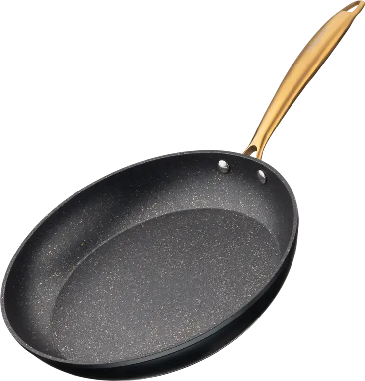 Tiga pentru clape Ardesto AR1928BM Black Mars Sparkle, Aluminiu Non-Stick, 28 cm, Înveliș PFLUON, Mâner din Oțel Inoxidabil Auriu, Negru
